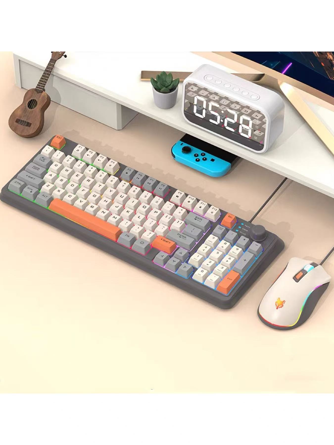 Home Office Uk Number - K820 USB 有線ゲーミングキーボードマウスセットラップトップホームオフィス発光キーボード