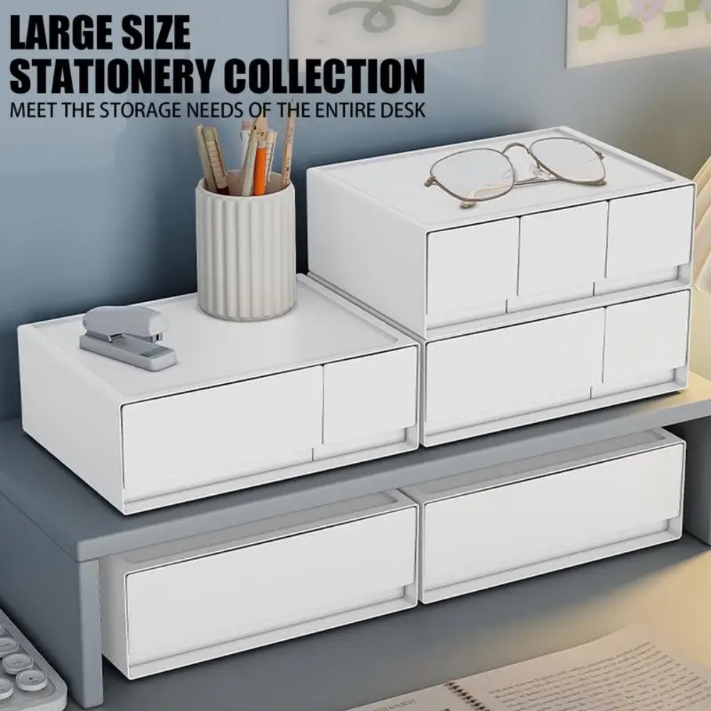 Desk Drawer Small - 2026年最新プレミアムスタッカブルデスク下収納引き出しオーガナイザー、小型デスクトップ収納、バックル付き、耐久性があり実用的