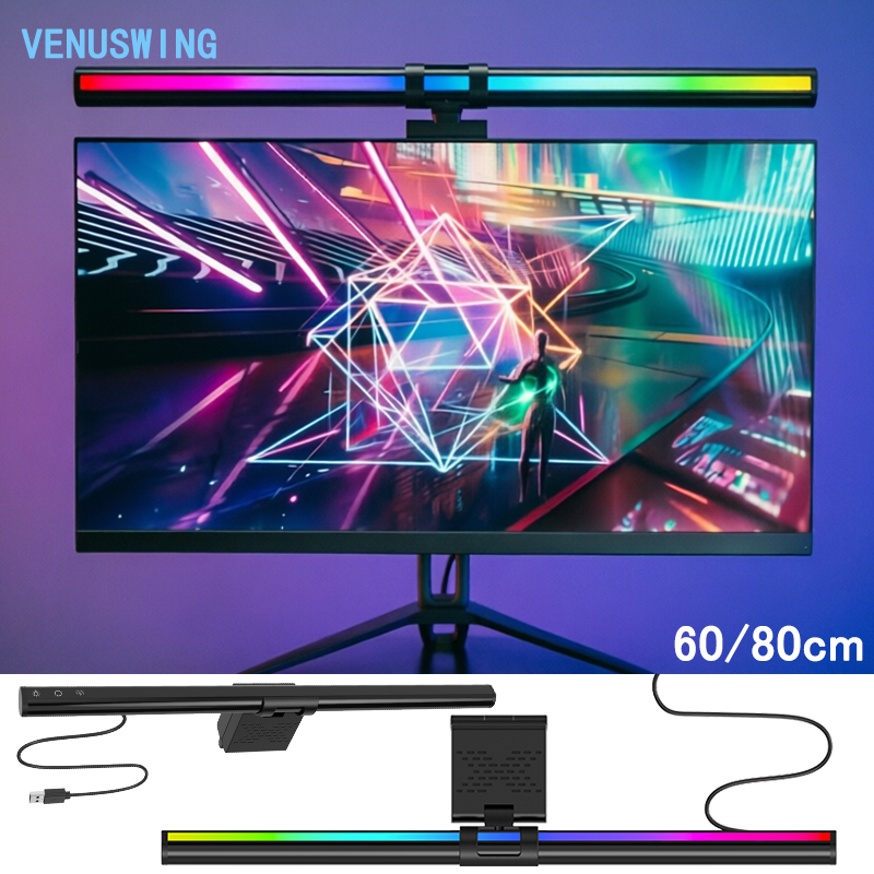 Home Office Lamp - RGB ライト 60/80 センチメートルゲーム雰囲気照明モニターライトバーコンピュータモニターランプ雰囲気ランプ家庭用オフィス仕事ゲーム用