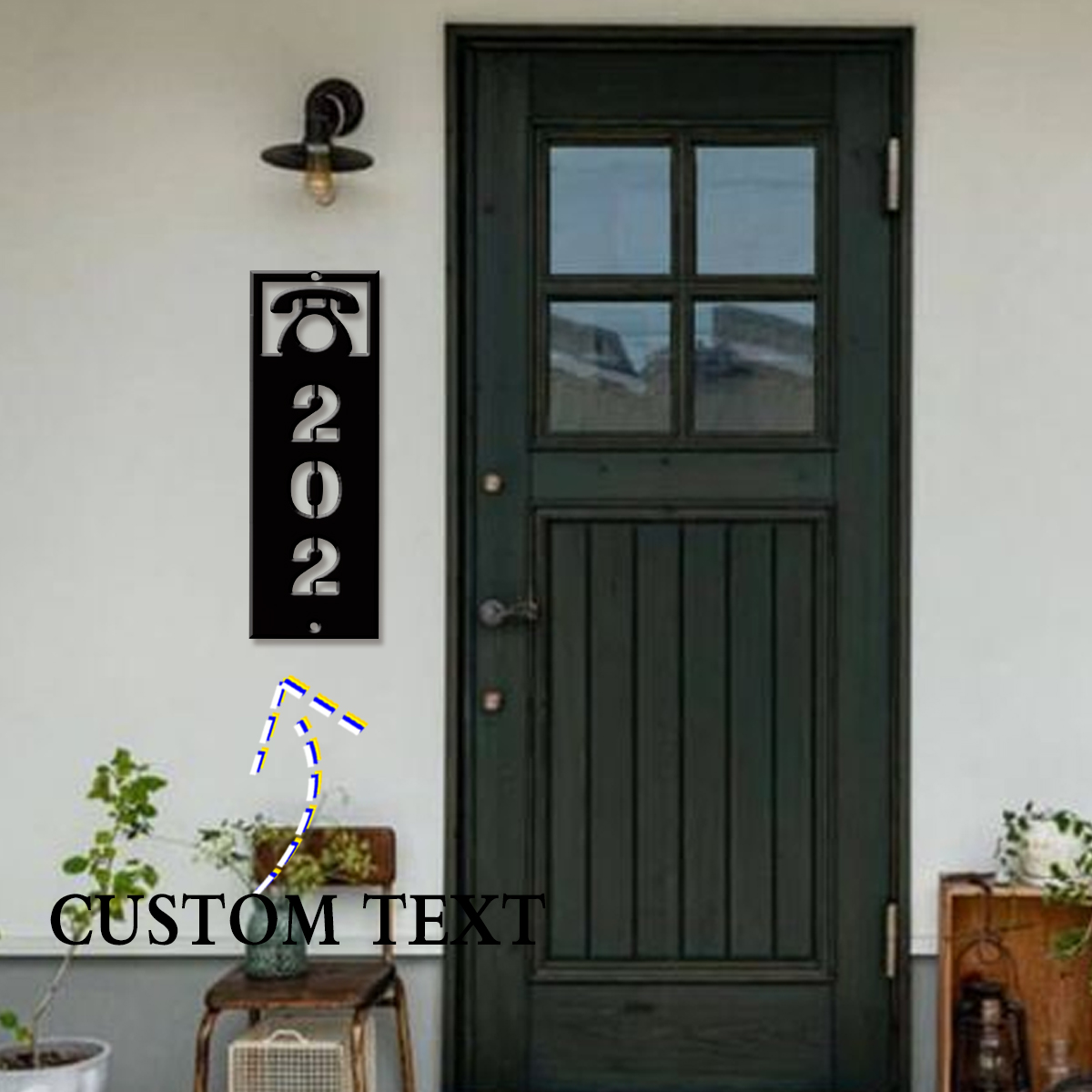 Address Home Office - 1個入りカスタムメタル製ストリートアドレス番号サイン、理想的な家の部屋、庭、農場、フェンス、オフィス、窓、壁、郵便ポストの装飾ギフト