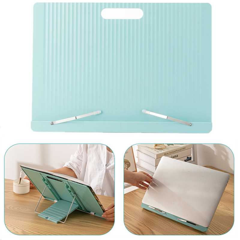 Laptop Stand Foldable - Beishi-読書用の調整可能なデスクトップブックスタンド、ページクリップ付きのプラスチック製ブックホルダー、折りたたみ式iPadタブレットホルダー