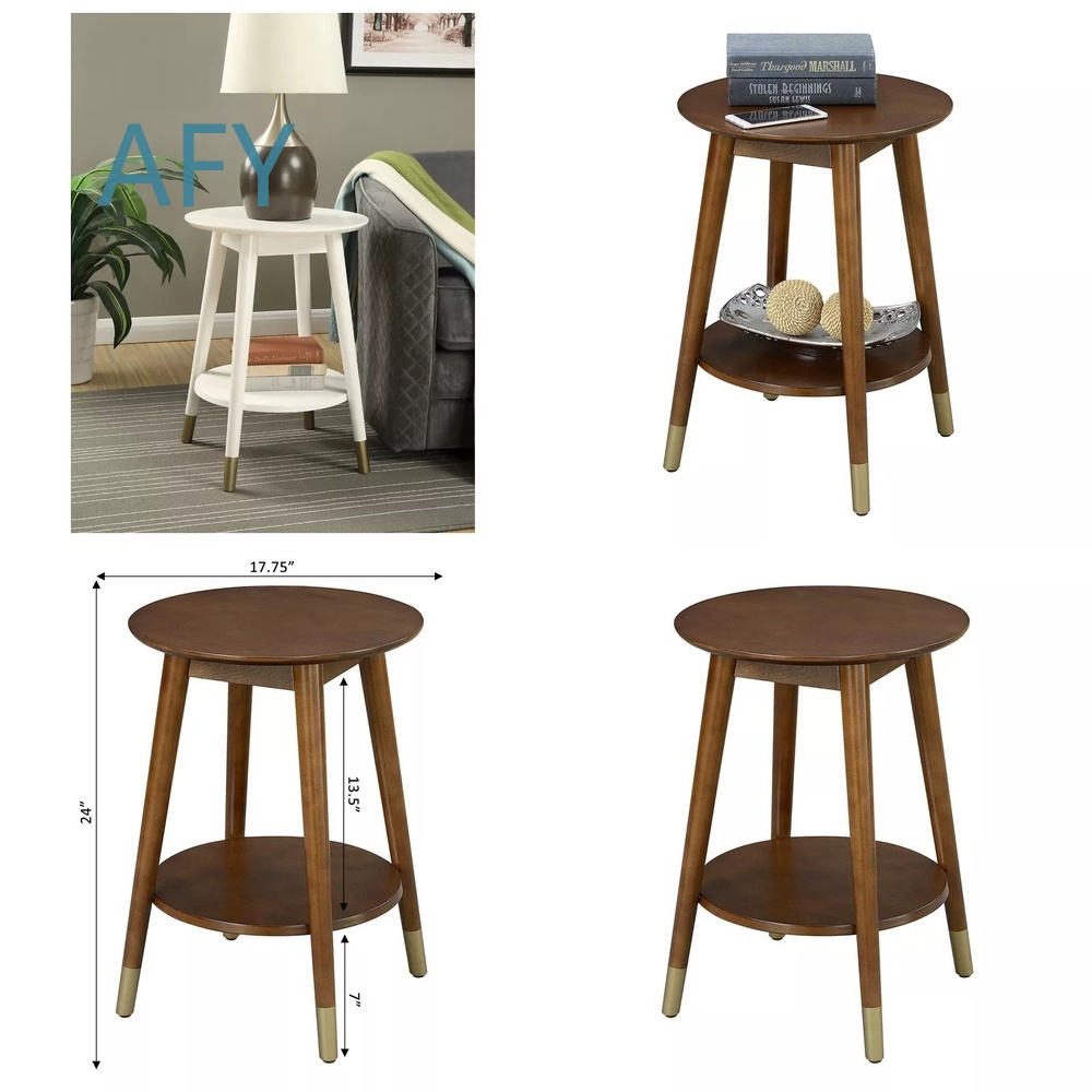 Home Office Of Ikea - 木製サイドテーブル、下部収納コンパートメント付き、中世風モダンホームオフィスリビングルーム装飾家具、IKEA MUJI用