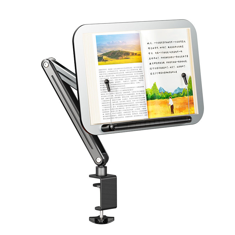 Laptop Stand Foldable - 読書用の調整可能なブックスタンド、パッド付きホルダー、折りたたみ式デスクトップライザー、クックブック、楽譜、ラップトップ