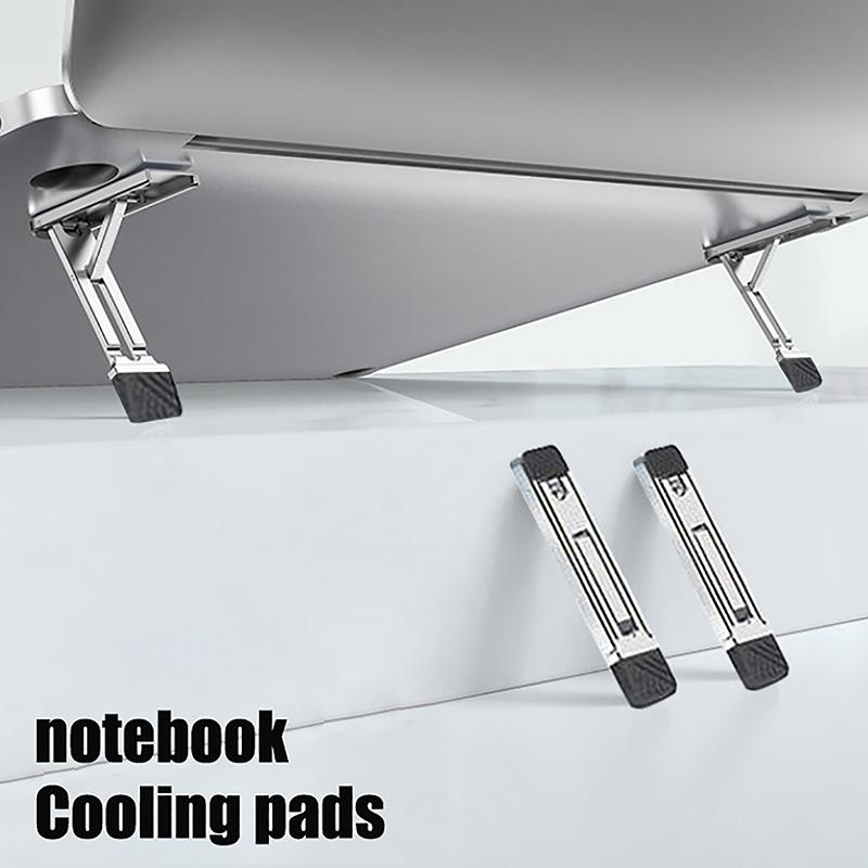 Laptop Stand Foldable - 亜鉛合金製ラップトップスタンド ミニ折りたたみ式脚 滑り止め機能付き 高さ調節可能 ブックシェルフ用ホルダー