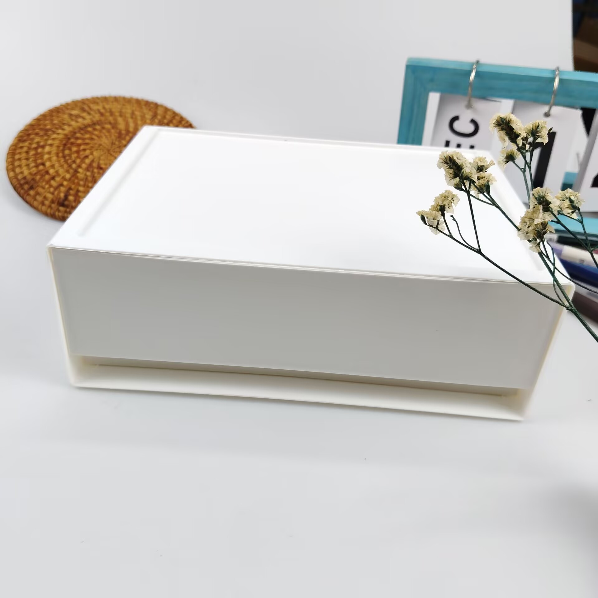 Home Office Desk With Drawers - デスクトップ収納ボックス、引き出し、化粧品棚、デスク、デスク、文房具、文房具、工芸品、ドレッサー収納