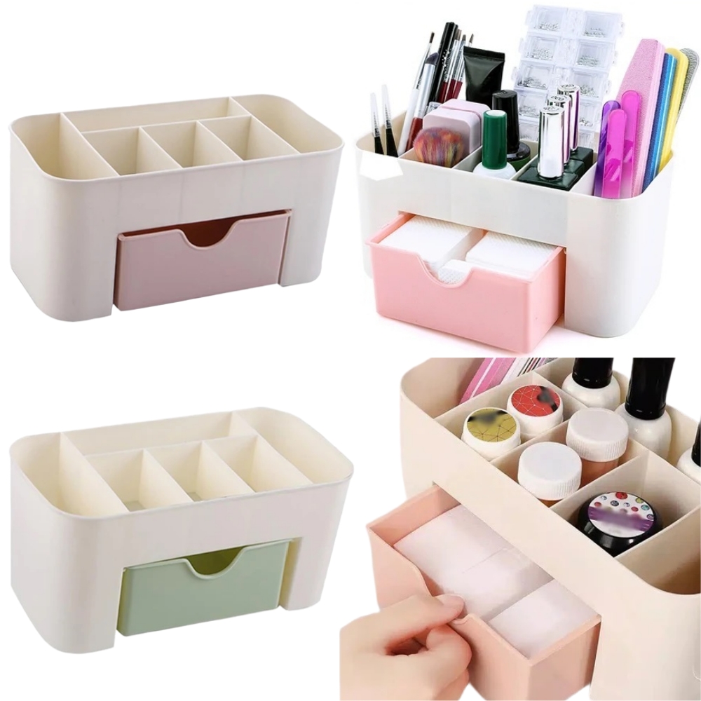 Home Office Desk With Drawers - ネイルアートオーガナイザーデスクトップ引き出し化粧品収納ボックス化粧ブラシオーガナイザーボックスジュエリー口紅マスクコンパートメント