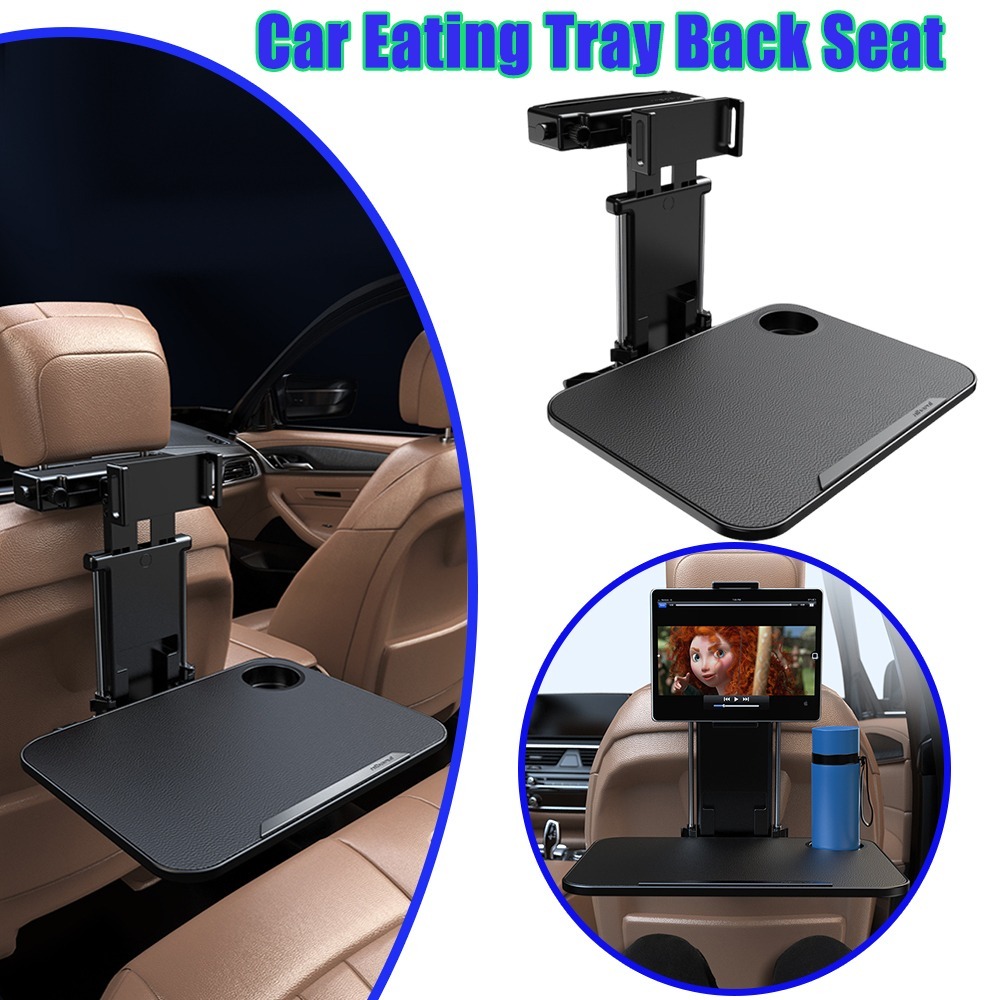 Laptop Stand Foldable - 車用後部座席トレイテーブル 子供用 仕事・食事・ノートパソコン用 折りたたみ式トラベルトレイデスクオーガナイザー スマホホルダー付き