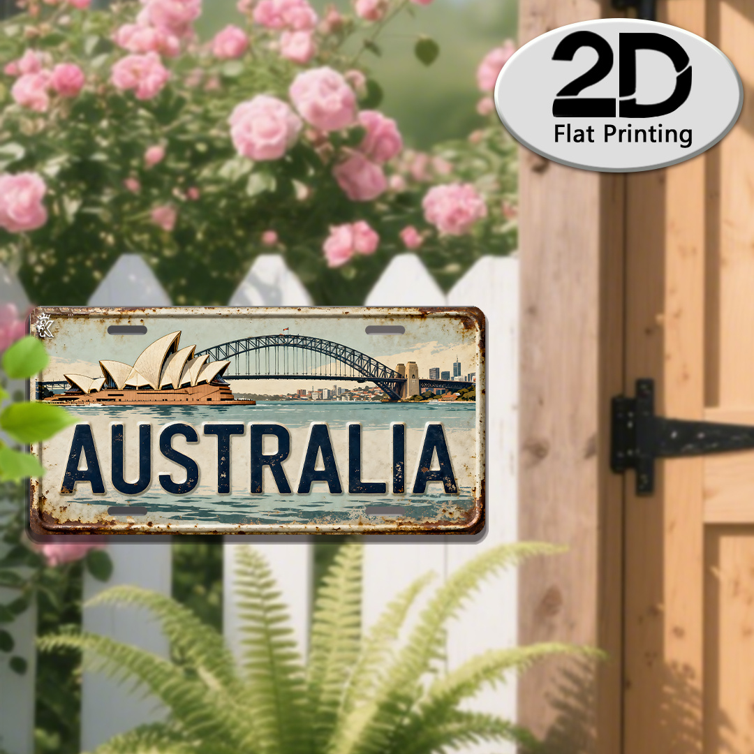 Home Office Australia - AL オーストラリア シドニー ライセンスプレートサイン - ヴィンテージ耐久性のある金属製プラーク壁飾り、ホームオフィスバーマンケーブウォールアート