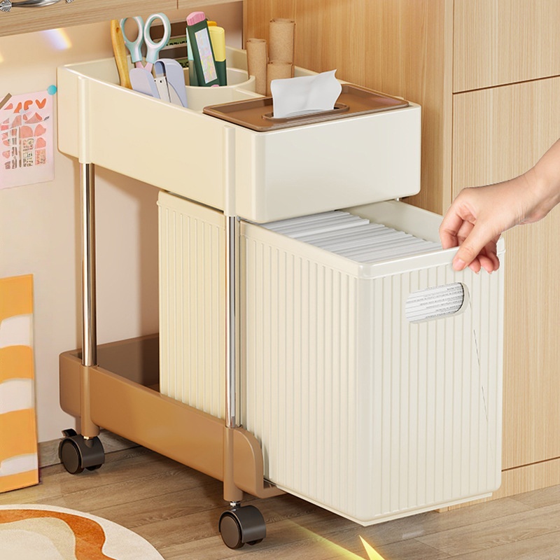 オフィスデスク下収納ラック回転式プラスチック製小型カート省ス - Desk Drawer Small のレビューと価格