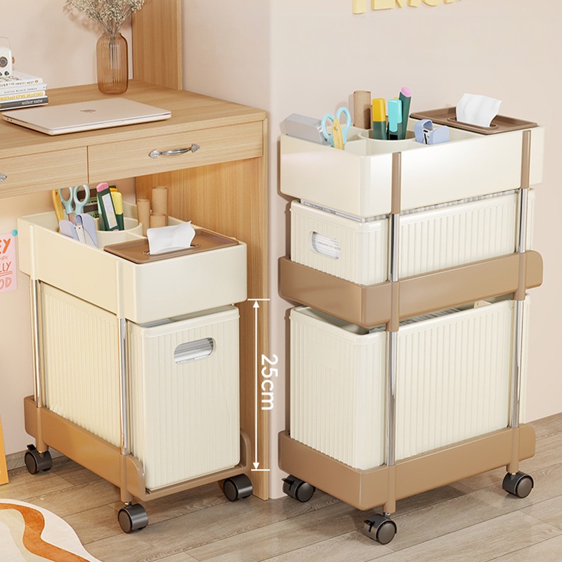オフィスデスク下収納ラック回転式プラスチック製小型カート省ス - Desk Drawer Small のレビューと価格