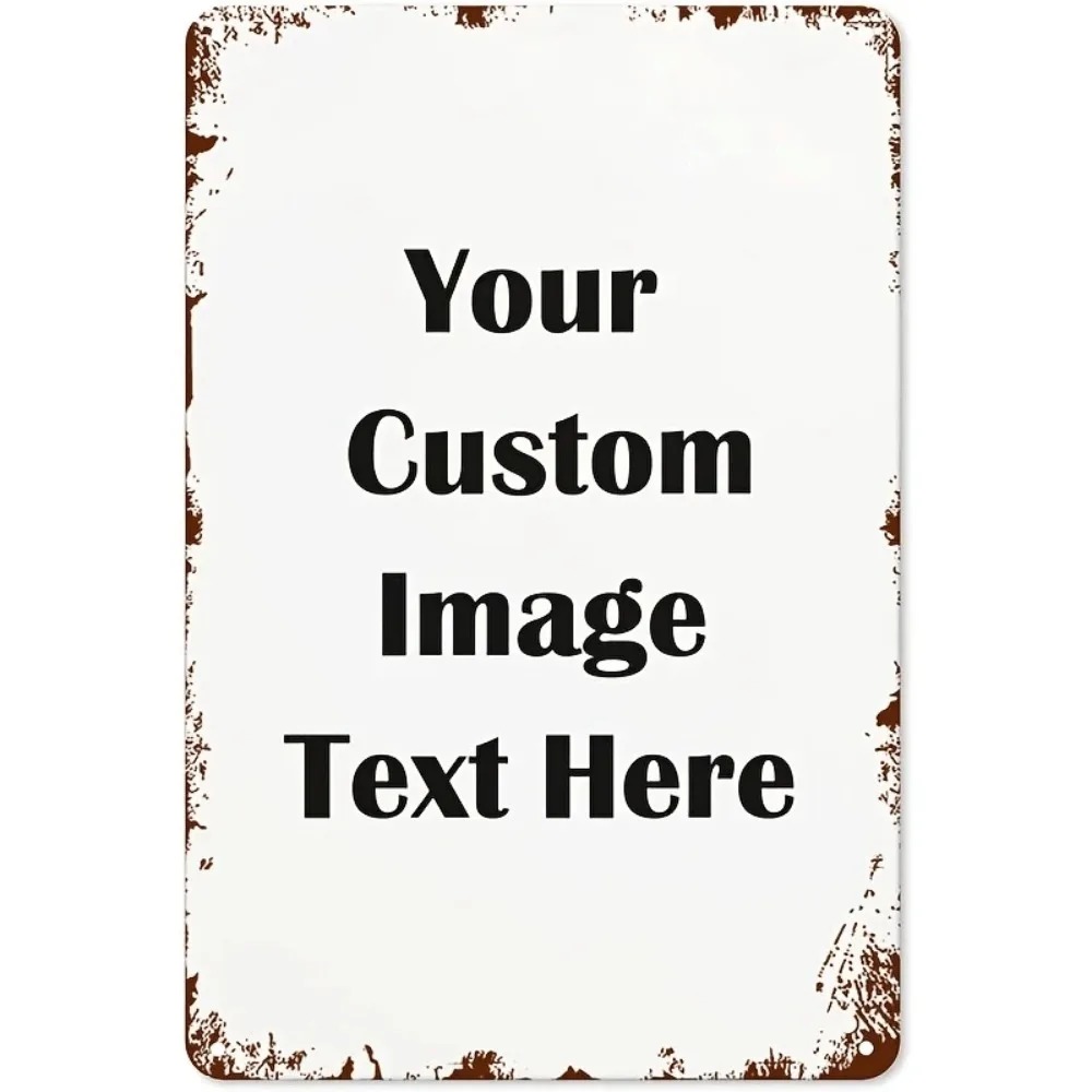 1個入り 2Dフラット防水素朴なカスタム写真メタルウォールサ - Home Office Image のレビューと価格