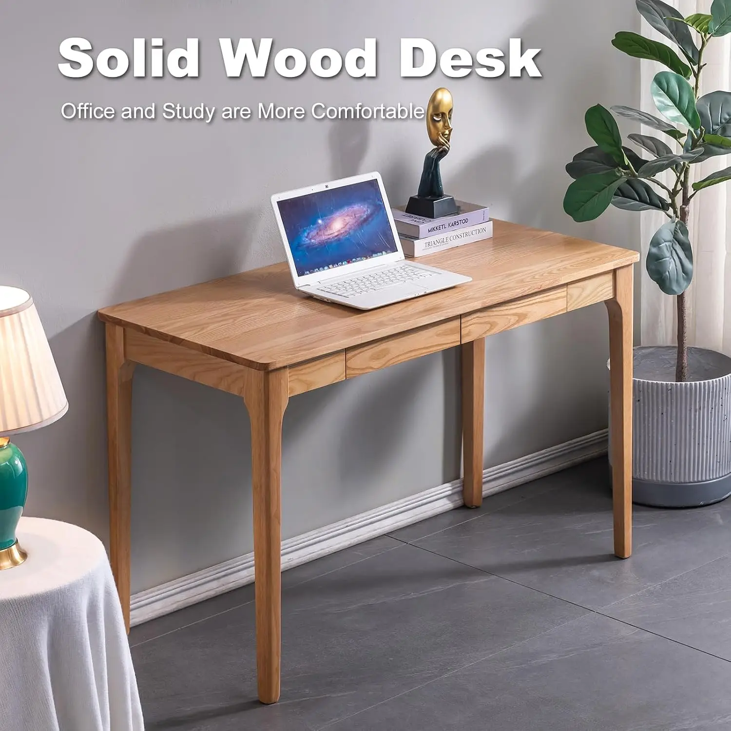 無垢材の引き出し付きデスク、狭いスペース向けホームオフィスデ - Desk Drawer Small のレビューと価格