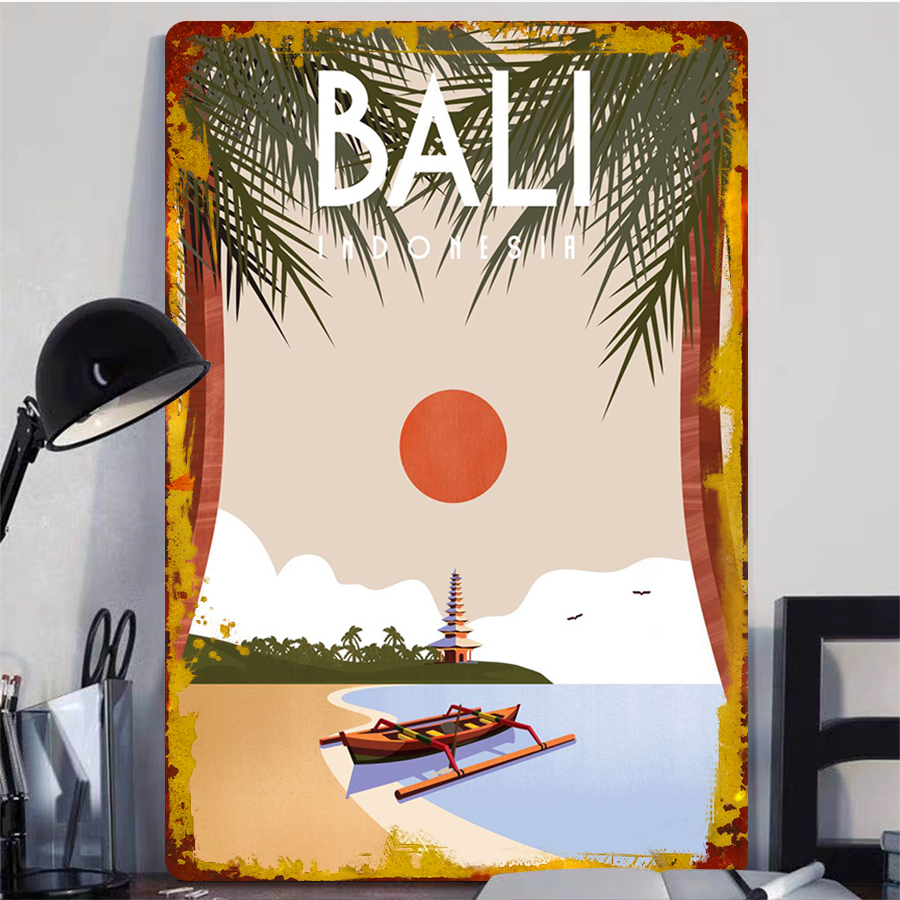 バリ島 インドネシア 風景 メタル ウォールアート 熱帯 パ - Home Office Bali のレビューと価格