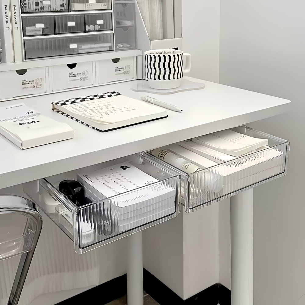1個入りデスク下クリア引き出しオーガナイザー、化粧品、文房具 - Home Office Desk With Drawers のレビューと価格