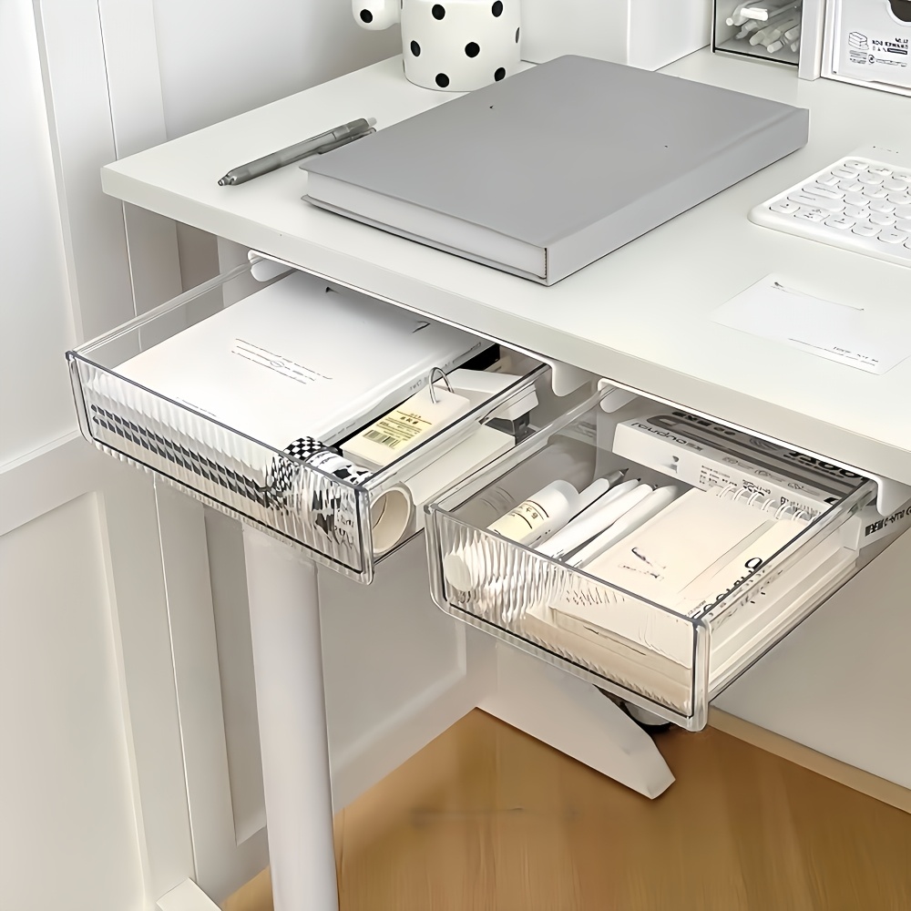 1個入りデスク下クリア引き出しオーガナイザー、化粧品、文房具 - Home Office Desk With Drawers のレビューと価格