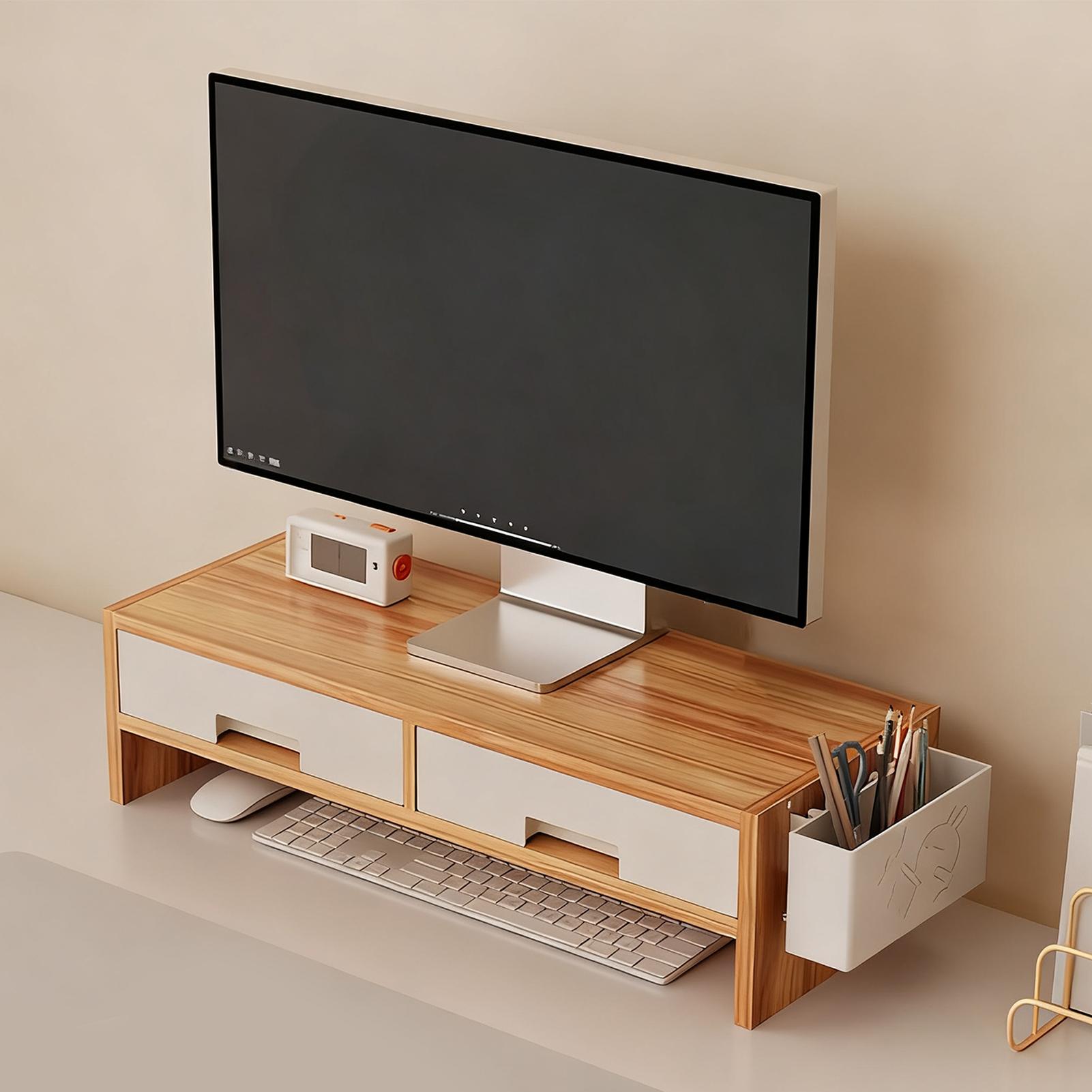 デスクモニタースタンドライザー ダブル引き出し 人間工学に基 - Desk Drawer Small のレビューと価格