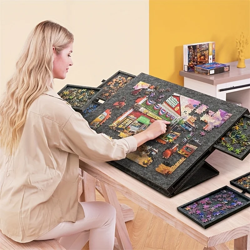 6段引き出し付き1500ピースジグソーパズルテーブル、フェル - Desk Drawer Small のレビューと価格