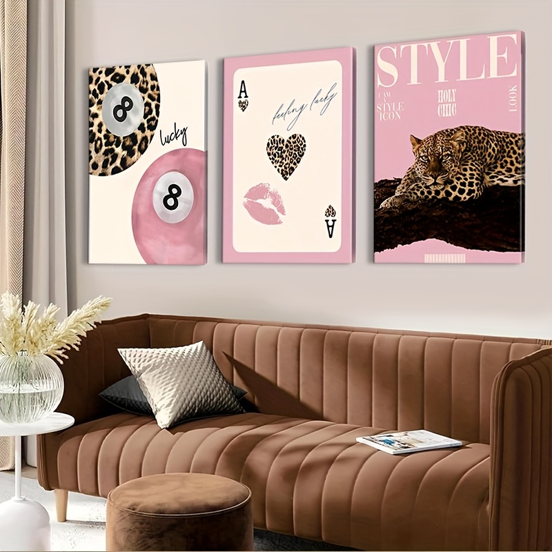 3ピース レオパード チーター キャンバス ウォールアート  - Home Office Image のレビューと価格