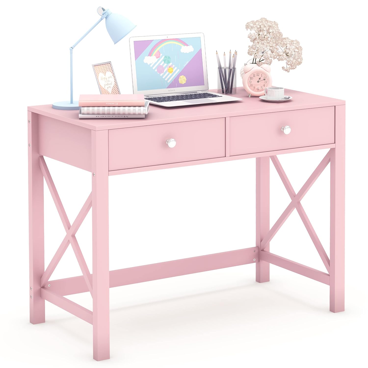 引き出し付き小型ホームオフィスデスク、寝室の学習用化粧台とし - Desk Drawer Small のレビューと価格