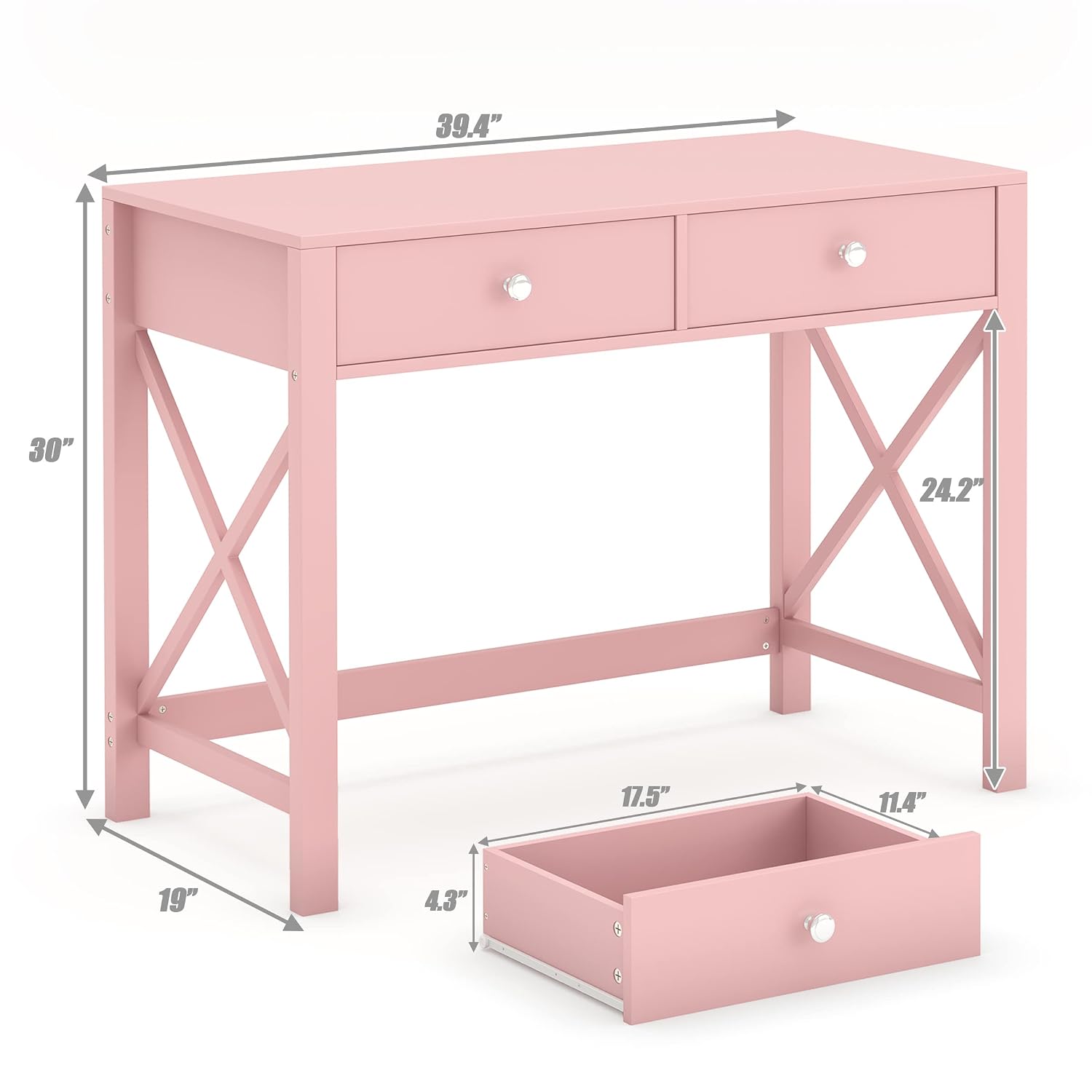 引き出し付き小型ホームオフィスデスク、寝室の学習用化粧台とし - Desk Drawer Small のレビューと価格