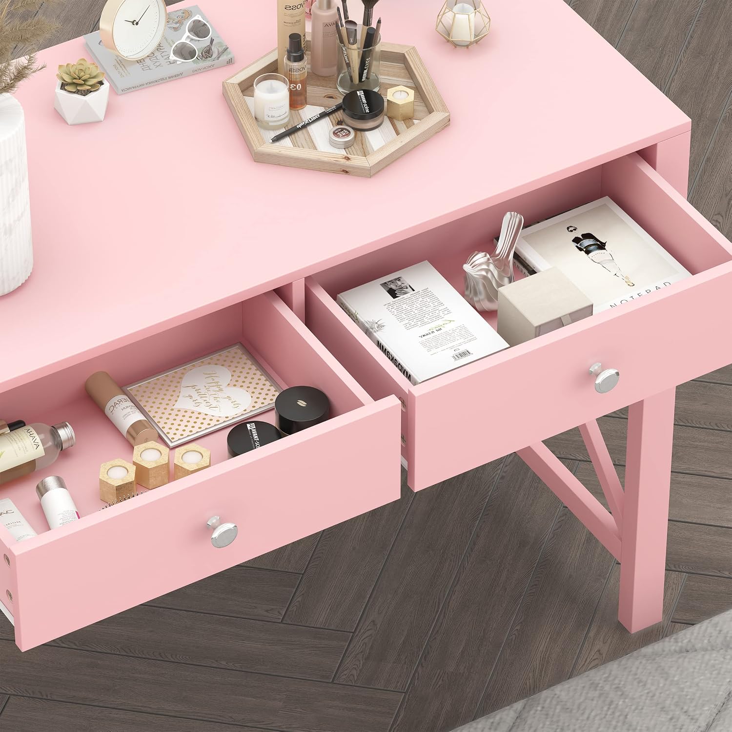引き出し付き小型ホームオフィスデスク、寝室の学習用化粧台とし - Desk Drawer Small のレビューと価格