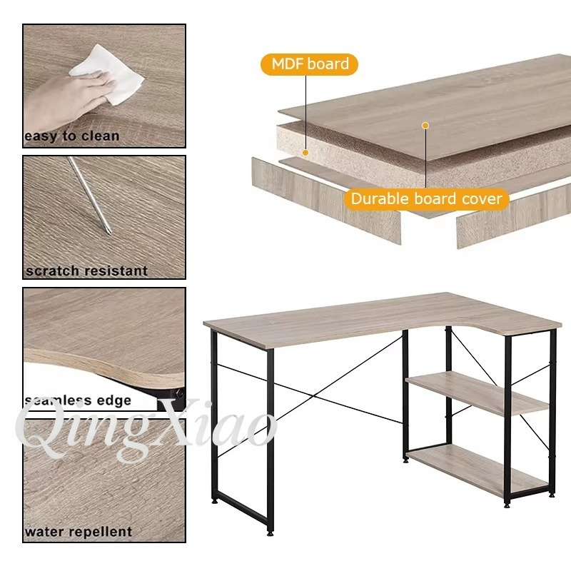 L字型コーナーデスク、本棚付き、壁掛けテーブルキャビネット、 - Home Office Desk With Drawers のレビューと価格