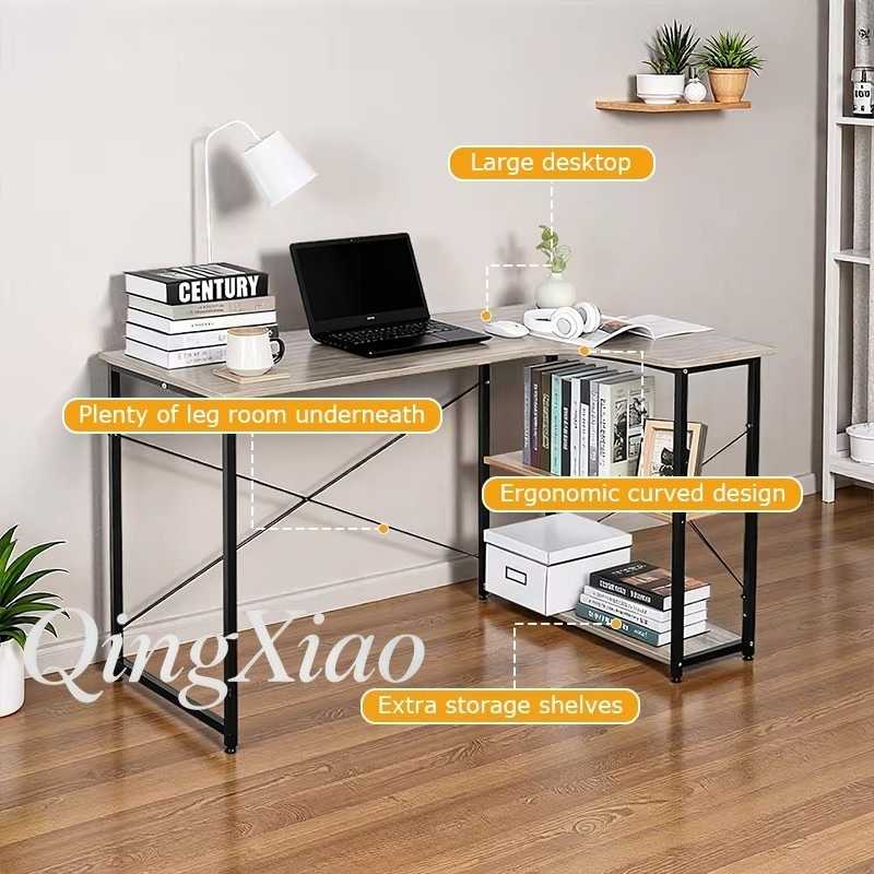 L字型コーナーデスク、本棚付き、壁掛けテーブルキャビネット、 - Home Office Desk With Drawers のレビューと価格