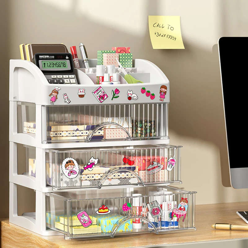 引き出しスタイルの収納ボックス透明ジュエリースキンケア製品収 - Home Office Desk With Drawers のレビューと価格