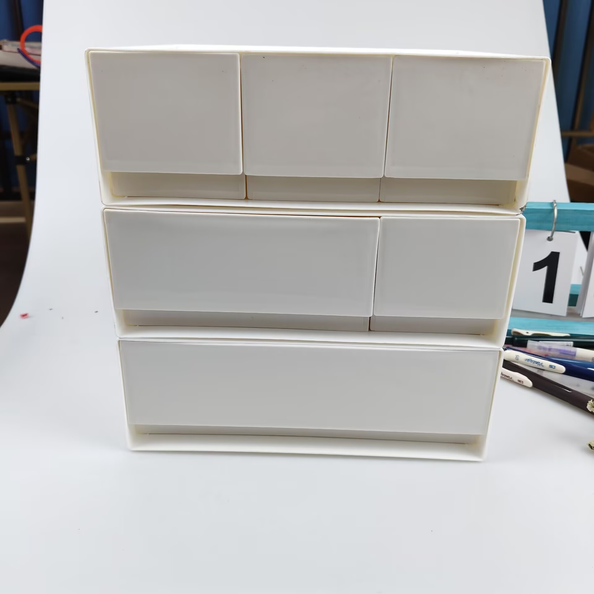 デスクトップ収納ボックス、引き出し、化粧品棚、デスク、デスク - Home Office Desk With Drawers のレビューと価格