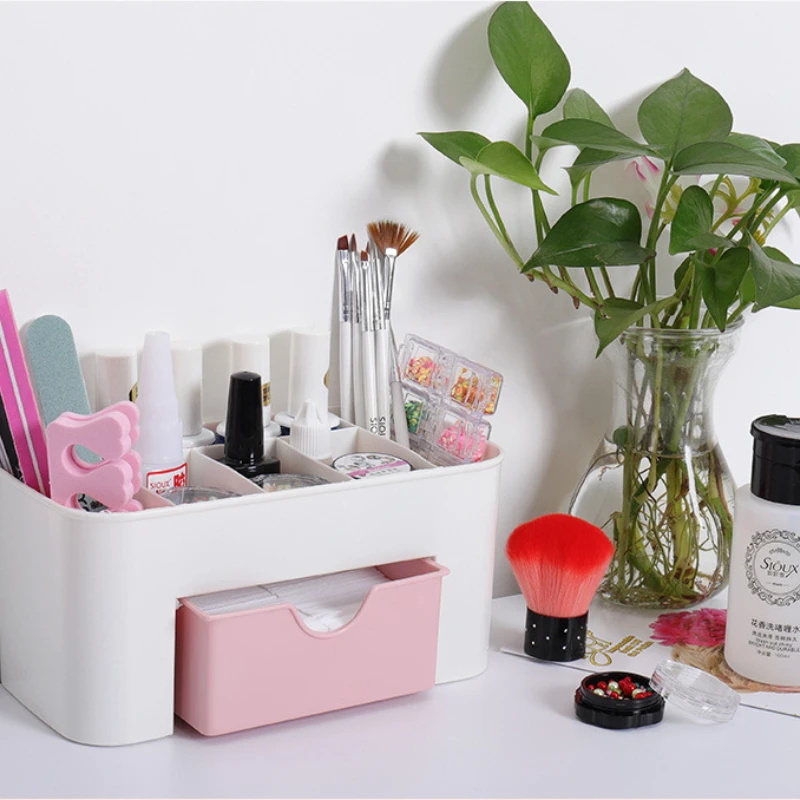 ネイルアートオーガナイザーデスクトップ引き出し化粧品収納ボッ - Home Office Desk With Drawers のレビューと価格