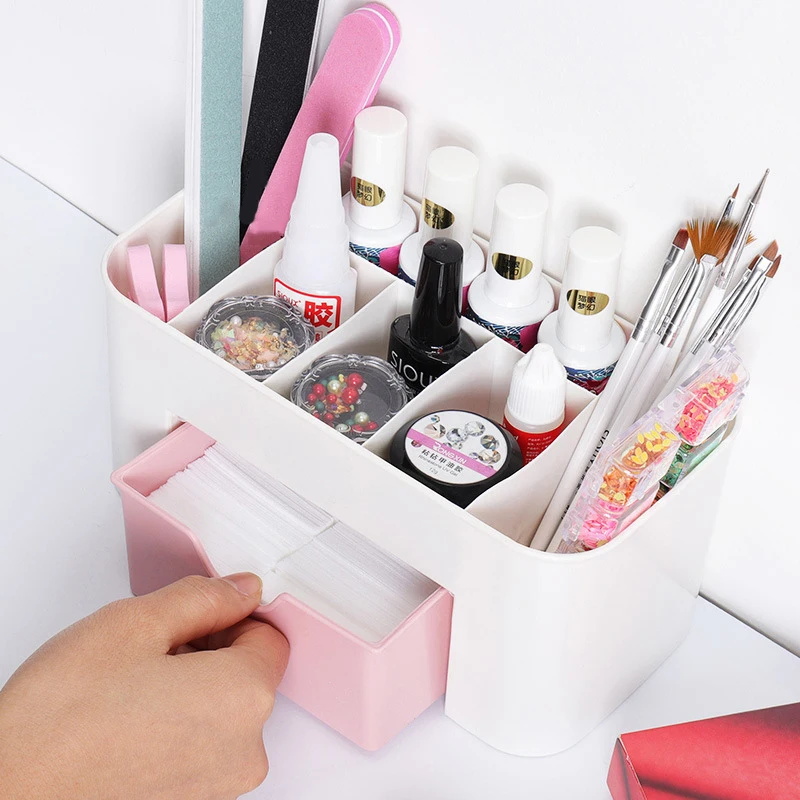 ネイルアートオーガナイザーデスクトップ引き出し化粧品収納ボッ - Home Office Desk With Drawers のレビューと価格