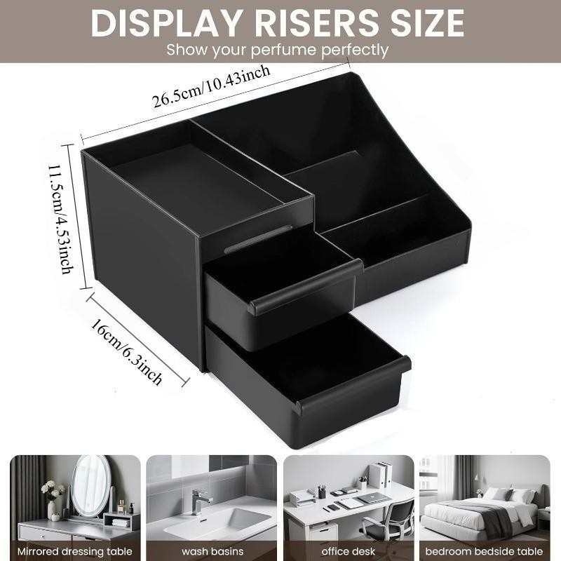 黒のスキンケアオーガナイザー（引き出し付き）、大容量、化粧台 - Home Office Desk With Drawers のレビューと価格