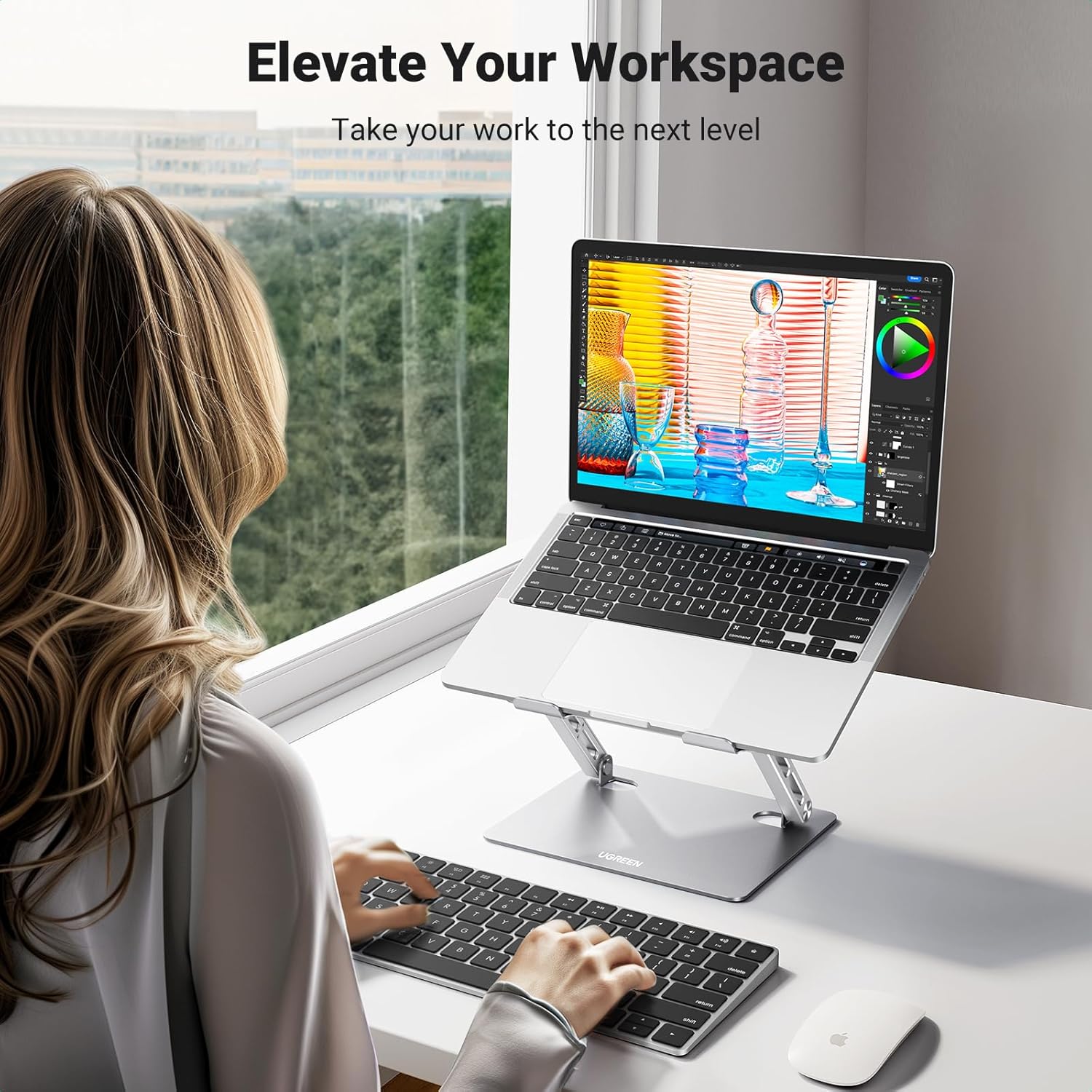 UGREENノートパソコンスタンド、調整可能なノートパソコン - Laptop Stand Foldable のレビューと価格