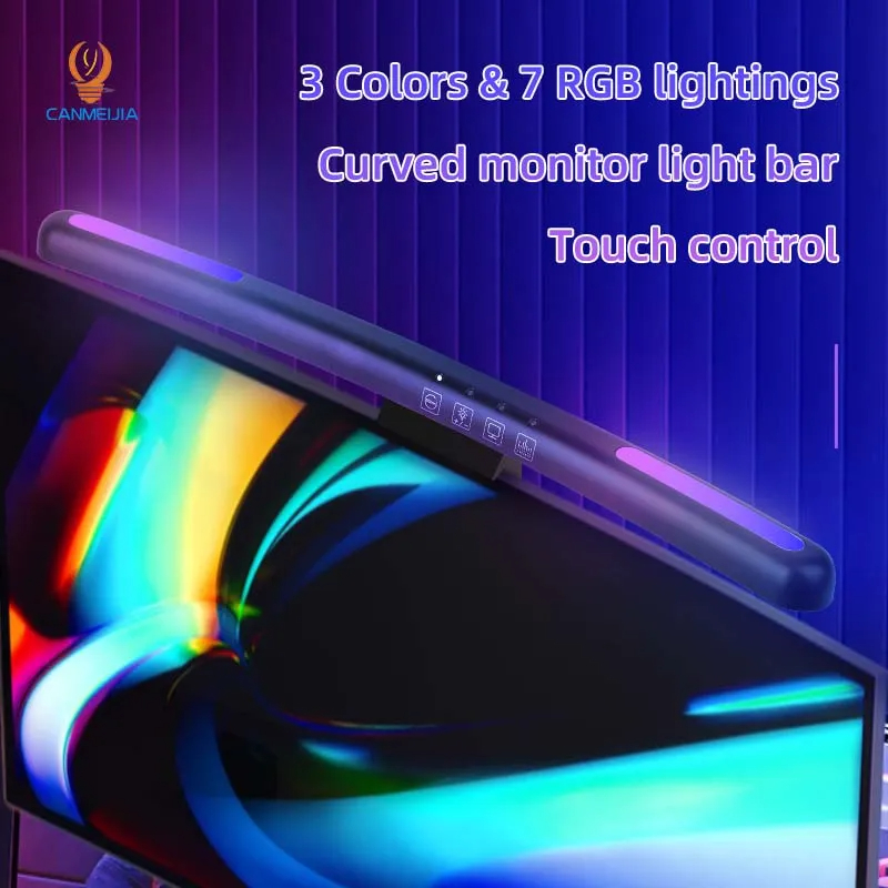 湾曲したLEDモニターライトバー,USB,RGB,PCスクリ - Home Office Lamp のレビューと価格